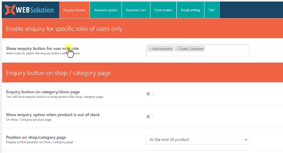 5 Enquiry quotation for woocommerce设置