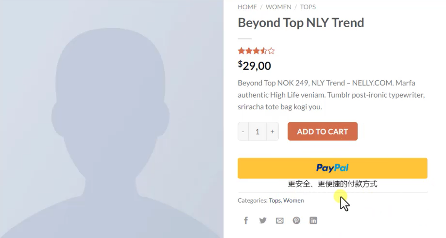 8 Paypal产品详情页显示按钮
