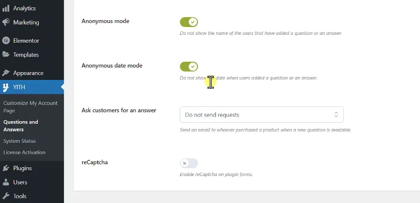13 YITH WooCommerce Questions and Answers邀请客户回复问题