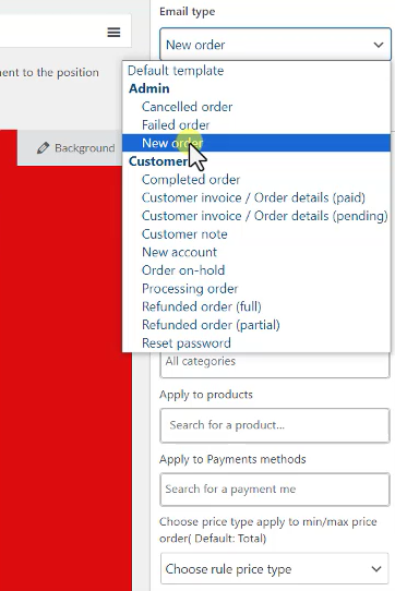 15 Woocommerce Email Template Customizer订单状态设置