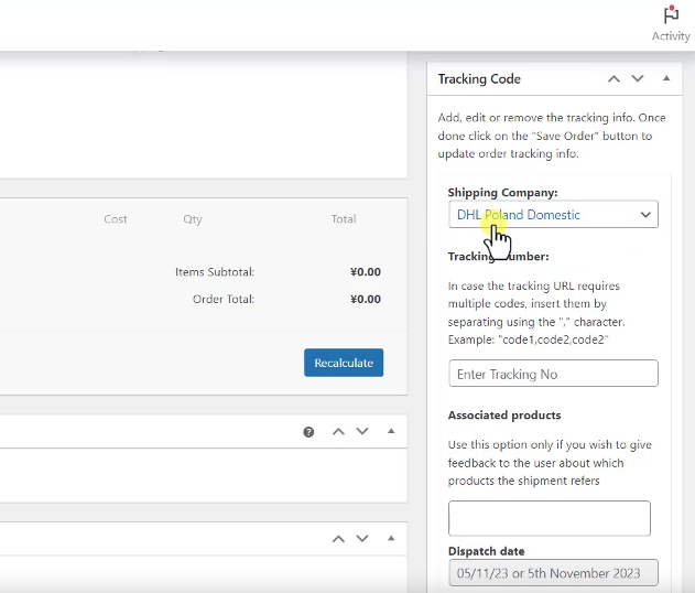 3 WooCommerce Shipping Tracking订单填写运单号