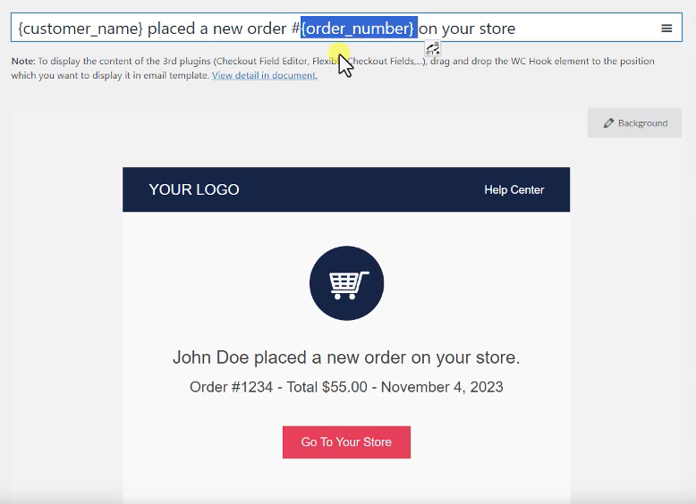9 Woocommerce Email Template Customizer邮件标题简码