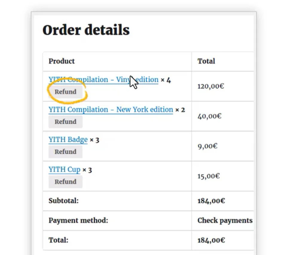 WP-Order Refunds System-2-订单退款按钮