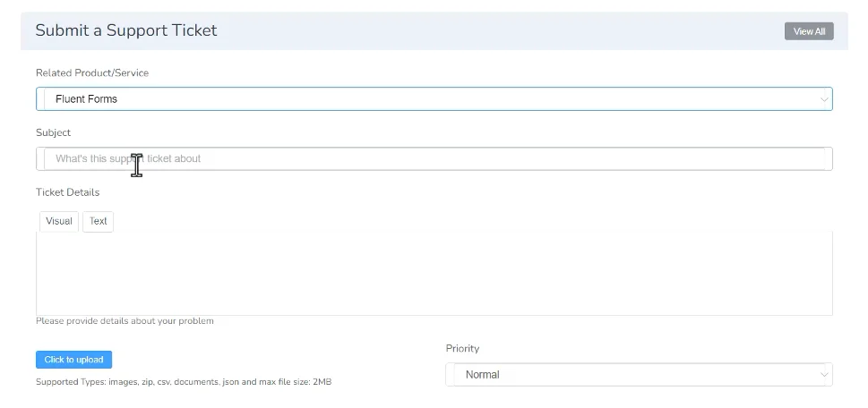 WP-Fluent-Support-2-支持票提交表单