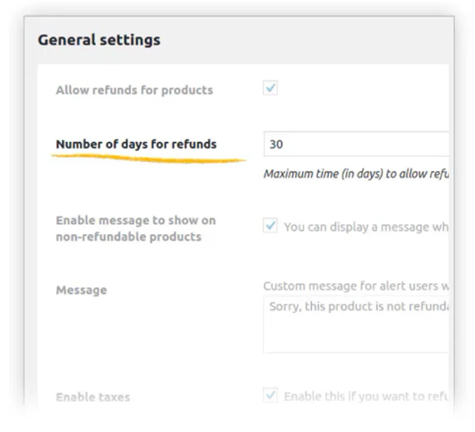 WP-Order Refunds System-3-有效退款周期